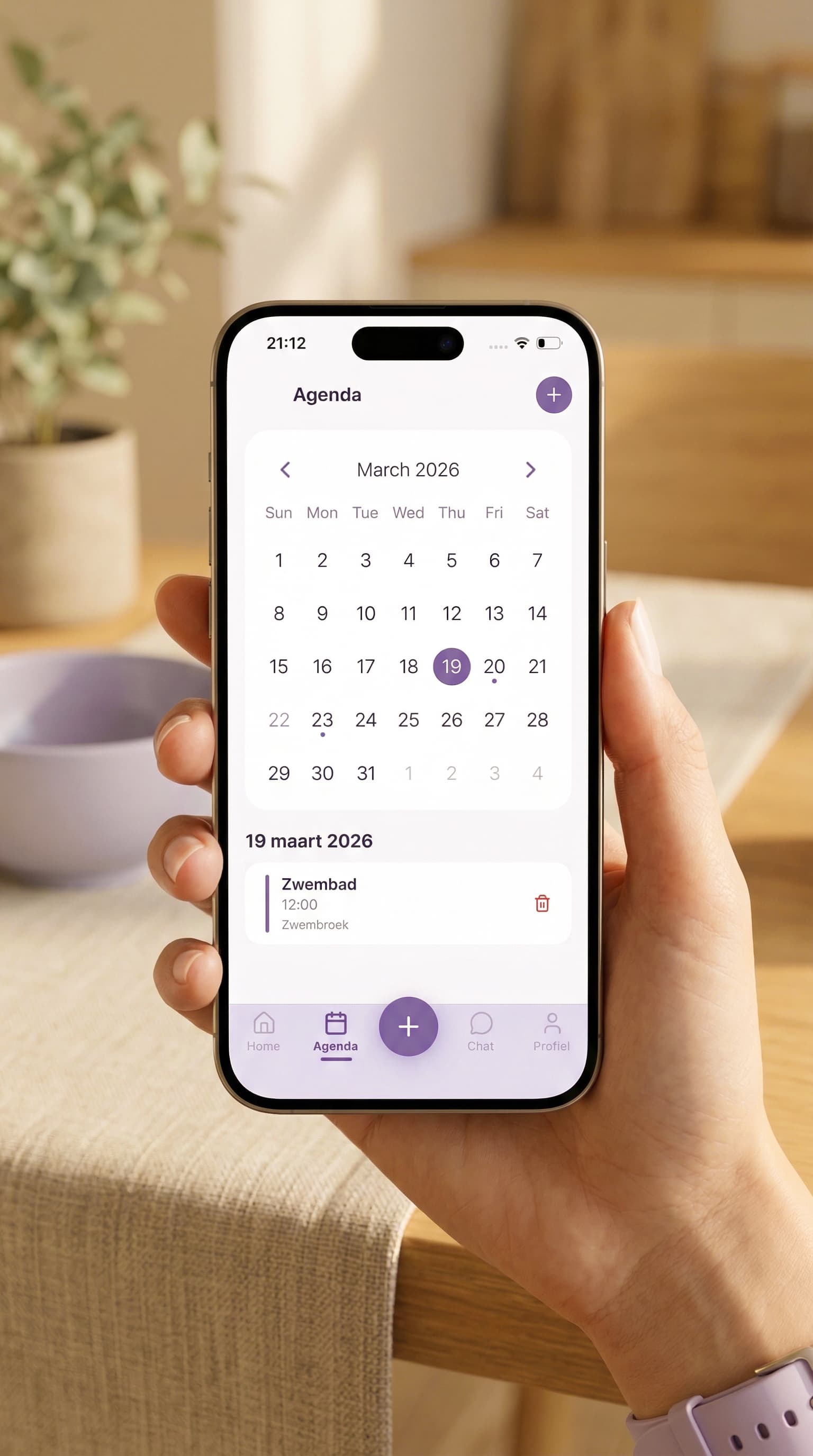 Ouder met Kidory app voor het slapen
