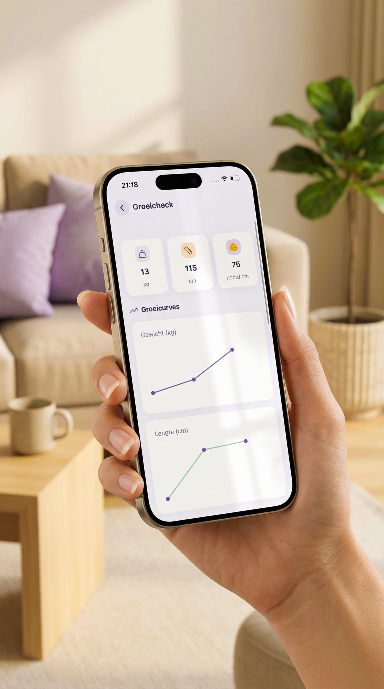 Ouder met Kidory app tussen het koken